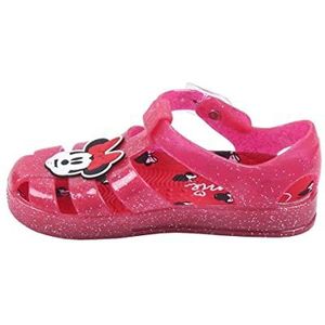 CERDÁ LIFE'S LITTLE MOMENTS meisjes, gemaakt met bedrukte zolen met Minnie-figuren, pvc-sneakers met kunststof gesp, officieel Disney-licentieproduct, rood, 26 EU