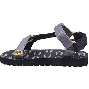 CERDÁ LIFE'S LITTLE MOMENTS, Strandsandalen met klittenbandsluiting voor kinderen, van polyester en bedrukt met Batman-personages, rubberen slippers met hielbevestiging, officieel DC-gelicentieerd product voor kinderen, Zwart, 32 EU