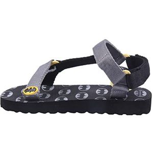 CERDÁ LIFE'S LITTLE MOMENTS, Klittenbandsandalen voor kinderen, van polyester en bedrukt met Batman-karakters, rubberen flip-flops met hielbevestiging, officieel DC-licentieproduct, zwart, 33 EU