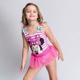 Disney - Minnie Mouse - Meisjeszwempak - Roze en Wit - Sneldrogende Stof