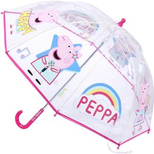 Disney Peppa Pig paraplu - transparant/roze - D71 cm - voor kinderen - Paraplu's