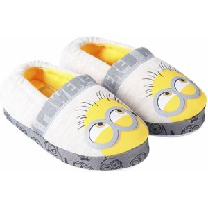 Minions Schattige Pantoffels - Maat 28-29 (4 en 5 jarigen) - Lichtgrijs, Geel, Wit