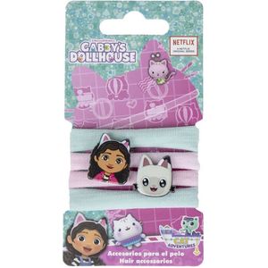 Gabby's Dollhouse - Accessoireset - Haarelastiekjes - Roze en Blauw - 4 Stuks