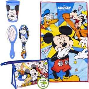 Kindertoiletartikelen Reisset Mickey Mouse 4 Onderdelen Blauw