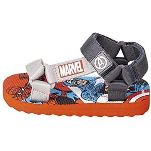 Avengers Sandalen - Kleur Rood en Grijs - Maat 32 - Polyester Sandalen met EVA Zool, Klittenbandsluiting en Rubber Patch - Origineel Product Ontworpen in Spanje