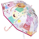 Disney Peppa Pig paraplu - transparant/roze - D71 cm - voor kinderen