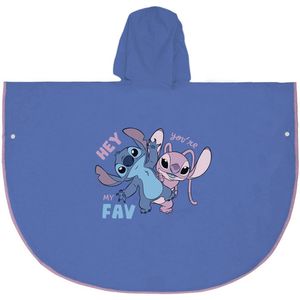 CERDÁ - Stitch - Waterdichte Poncho - Blauw - Voor Kinderen