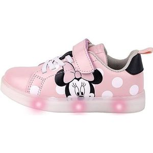 Sportschoenen met LED Minnie Mouse Velcro Roze Schoenmaat 29