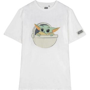 T-Shirt met Korte Mouwen voor kinderen The Mandalorian Wit
