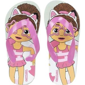 Gabby's Dollhouse Teenslippers voor kinderen, wit en roze, maat 30/31, van 100% EVA - teenslippers voor jongens en meisjes, origineel product, ontworpen in Spanje, Wit en roze, 30/31 EU