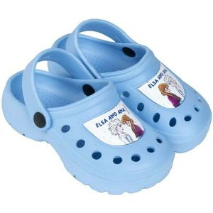 De ijskoningin - Klompen - Lichtblauw - Kinderklompen - Motief Elsa en Anna