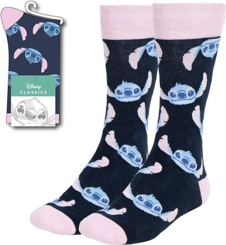 CERDÁ LIFE'S LITTLE MOMENTS Uniseks sokken voor kinderen en volwassenen, Stitch, zwart en roze, 36-43