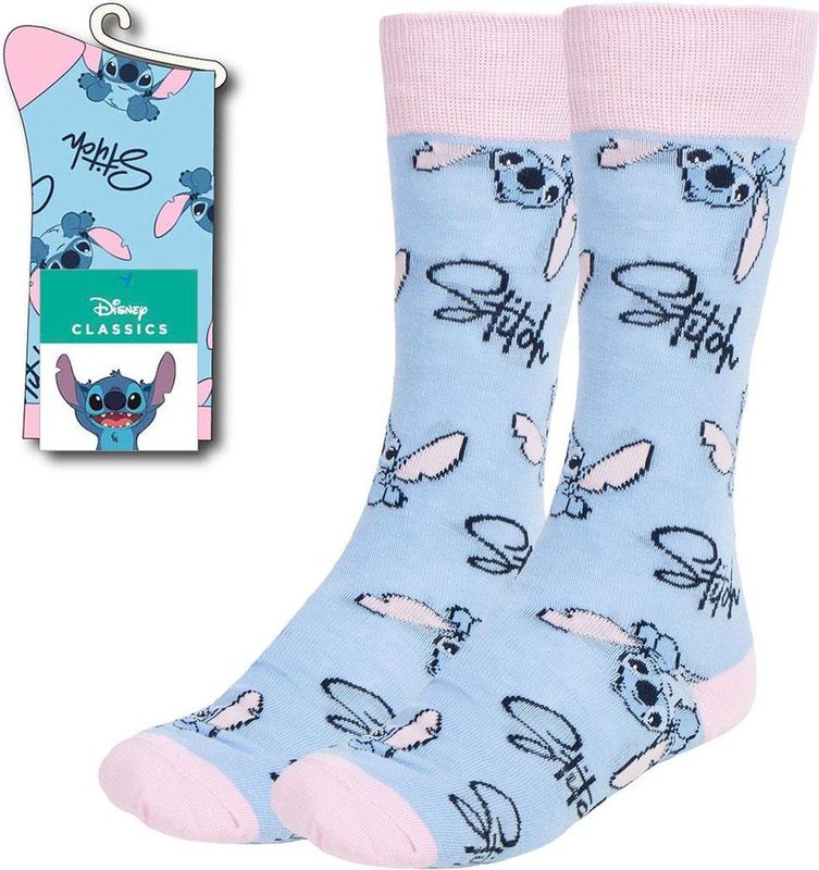 CERDÁ LIFE'S LITTLE MOMENTS Uniseks sokken voor kinderen en volwassenen, Stitch blauw en roze, 36-43