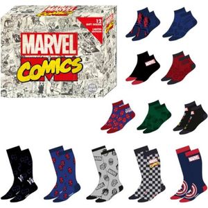 Marvel - Sokken in Cadeau Box - Geschenk Verpakking - 12 paar - Maat 40-46