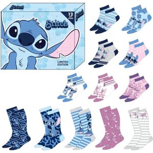 Cerda Group - Stitch Gift Box - Sokken - 12 Paren - Diverse Ontwerpen