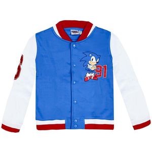 Sonic - Vest - Blauw/Wit/Rood - Baseball-Stijl - Comfortabele Pasvorm