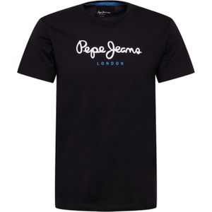 Pepe Jeans - Eggo - T-shirt - Zwart - Katoen