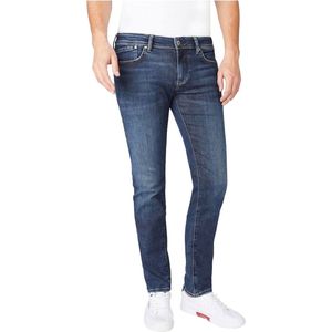 Pepe Jeans - Slim Stretch Jeans - Donkerblauw - Katoen