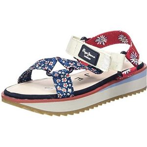 Pepe Jeans Alexa Flowers platte sandalen voor meisjes, 595navy, 34 EU