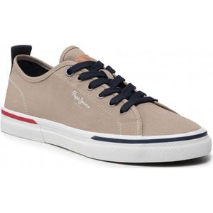 Pepe Jeans - PMS30811 Kenton Retro Sneakers - Bruin - Stof - Vetersluiting