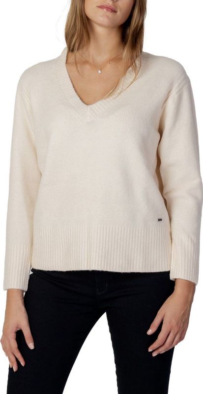 Pepe Jeans - Gebreide Truien - Wit - V-hals - Lange Mouwen