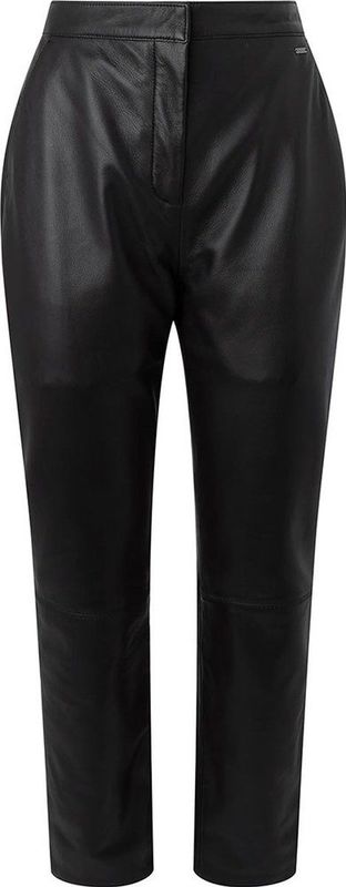 Pepe Jeans - Fiama - Damesbroek - Zwart - Gecoat Effect - Hoge Taille