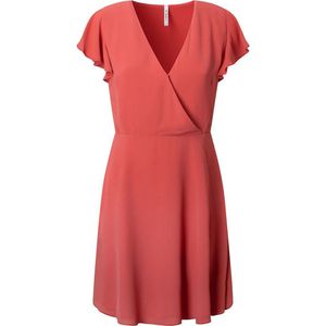 Pepe Jeans - Patrizia - Jurk - Rood - Mini Crepe - Gecrossed Body Design