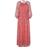 Pepe Jeans - PL953239 Berenice - Jurk - Rood - Lange Mouwen - Gerecycled Polyester - Duurzaam