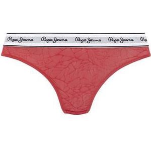 Pepe Jeans Mesh Thong ondergoed stijl bikini dames, Rood (Rood), XL