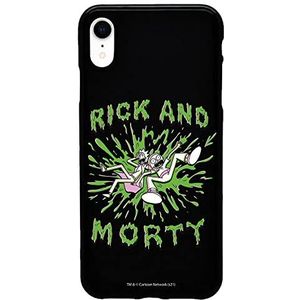 Beschermhoesje voor iPhone XR, motief Rick en Morty Logo Acid, zwart