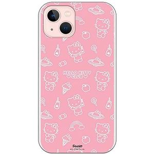 Personalaizer Hoesje compatibel met iPhone 14 Hello Kitty, roze