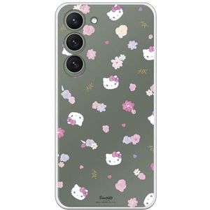 Beschermhoes compatibel met Samsung Galaxy S23, Hello Kitty, bloemenpatroon