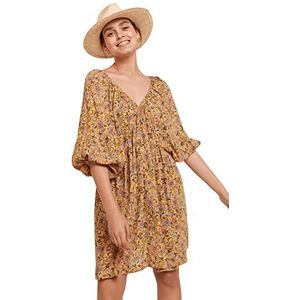 Springfield Mini-jurk ballonmouwen, goud/mosterd, vrouwelijk normaal, goudkleurig/mosterd, 36