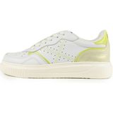 Sneakers - Color-Blocking - Glad Leer - Platte Hak