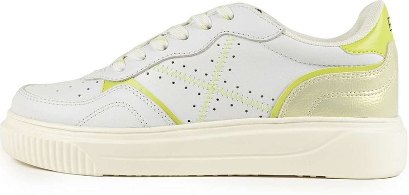 Sneakers - Color-Blocking - Glad Leer - Platte Hak