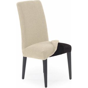 SOFASKINS® Set van 2 super elastische stoelhoezen voor eetkamerstoelen, exclusief design, ademend en duurzaam, eenvoudig te installeren stoelhoezen met rugleuning, 40-60 cm, beige