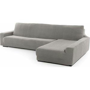 SOFASKINS® Super elastische chaise longue hoes, bankovertrek, rechte lange armleuning, ademend, comfortabel en duurzaam, compatibele afmetingen van de bank (210-340 cm), kleur lichtgrijs