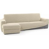 SOFASKINS® Super elastische bankhoes, korte linkerarmleuning, ademende bankhoes, comfortabel en duurzaam, compatibele bankafmetingen (210-340 cm), kleur beige