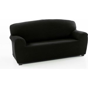 Sofakover® Super elastische bankovertrek voor 4-zits, exclusief design, ademend, comfortabel en duurzaam, eenvoudig aan te brengen, afmetingen 220-260 cm, zwart