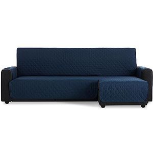 Maxifundas Maui Bankhoes voor chaise longue, gewatteerd, hoekdeel rechts, 200 cm, extra zacht, blauw, bankovertrek met banden aan de achterkant, voor chaise longue, bankbescherming, model Maui