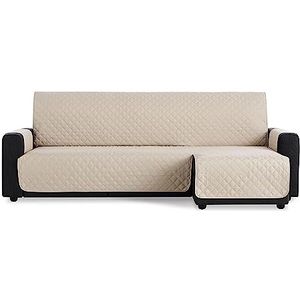 Maxifundas Bankhoes voor chaise longue, gestoffeerd, hoekdeel rechts, 280 cm, extra zacht, beige, bankovertrek met banden aan de achterkant, voor chaise longue, model Maui