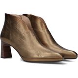 Hispanitas - Menorca - Leren Enkellaarsjes - Goudkleurig - Spitse Neus - Hak 7 cm