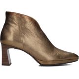 Hispanitas - Menorca - Leren Enkellaarsjes - Goudkleurig - Spitse Neus - Hak 7 cm
