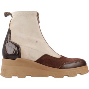 Enkellaarsje - Beige - Leer - Ritssluiting - Casual