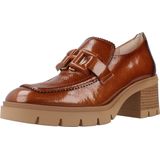 Hispanitas - Track - Leren Mocassins - Bruin - Blokhak 5 cm