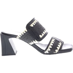Hispanitas - Hv253946 - Slippers - Zwart - Raffia Leer