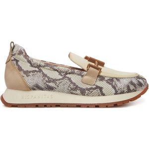 Hispanitasvoor vrouwen. PHV253919 Beige Kansas Leren Mocassins (39), Leer, 1 tot 3 cm, Geen, Casual, Dierenprint