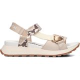 Hispanitas - Beige Leren Platte Sandalen voor Dames