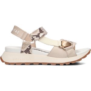 Hispanitas - Beige Leren Platte Sandalen voor Dames