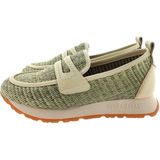 Hispanitas - RHV254043 - Loafers - Lichtgroen/Off-White - Raffia/Leer